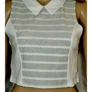 ✅🛍️ 4/$16 Shop 
BCBGENERATION Cropped Top Scalloped Trim Collared